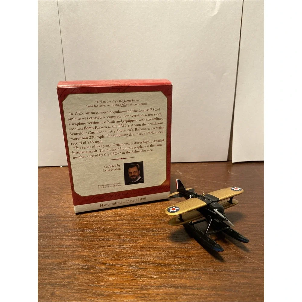 Hallmark 1999 Curtiss R3C-2 Seaplane Skys the Limit #3 Keepsake Xmas Ornamnt G16